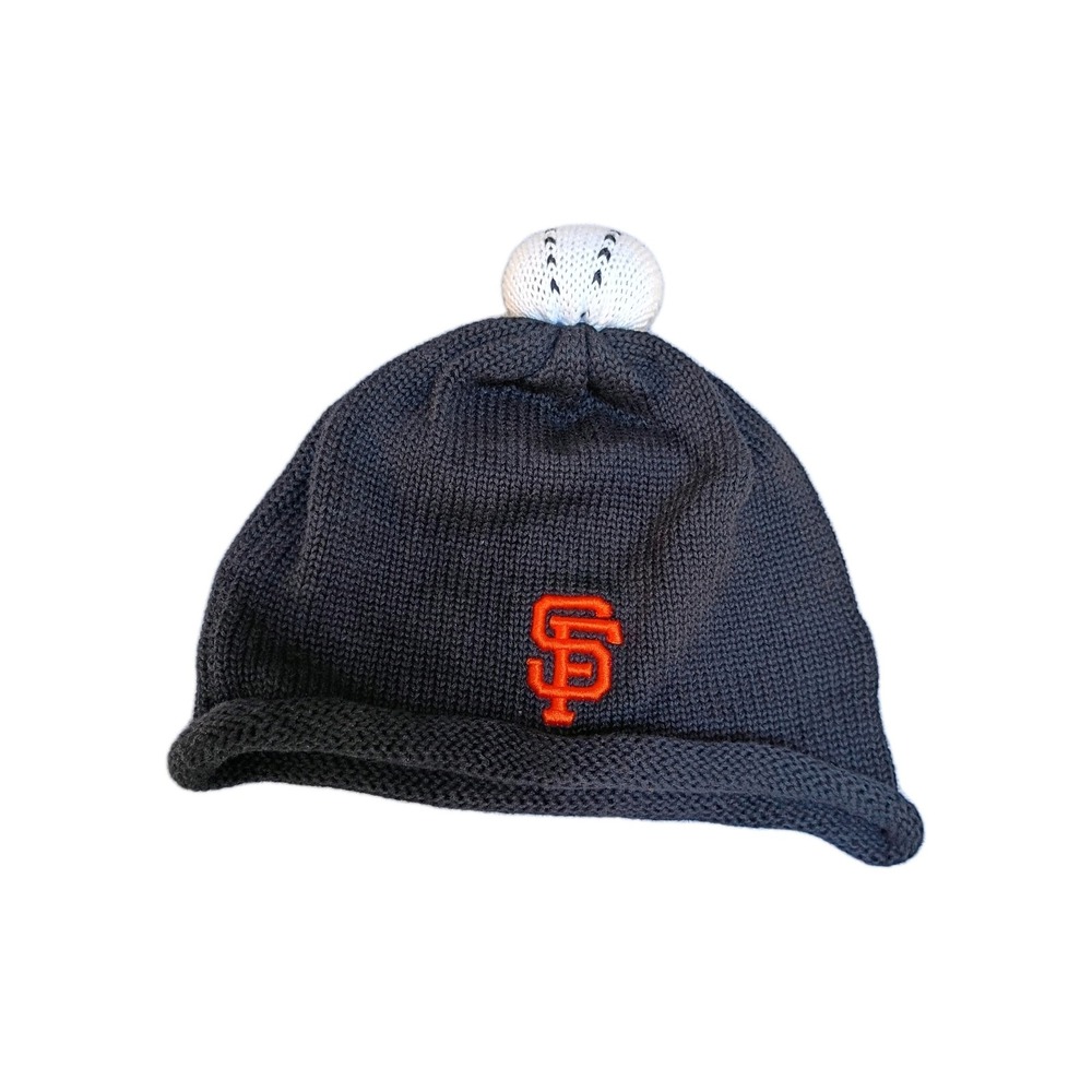 New Era San Francisco Giants Baby Beanie Hat Knit Black Infant 0-3 Months